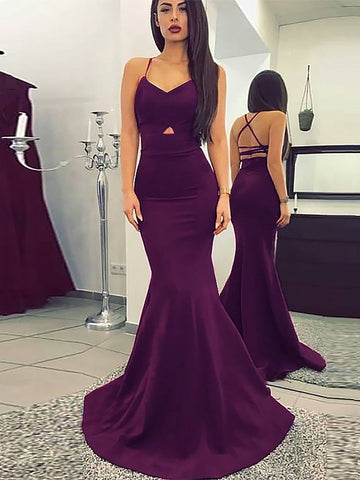 Grape Straps Mermaid Junior Prom Dress GTEEN043