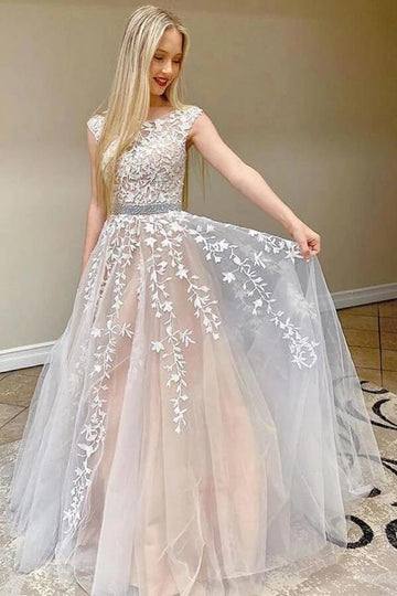 Pink Tulle Lace Junior Prom Dress GTEEN141