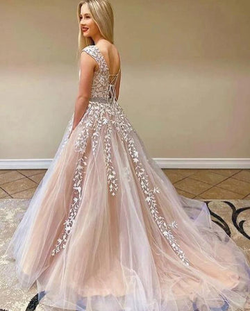 Pink Tulle Lace Junior Prom Dress GTEEN141