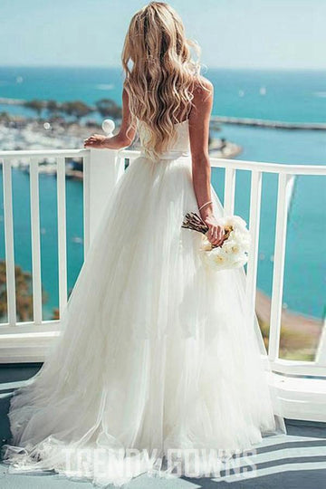 Ivory Destination Sweetheart Spaghetti Strap Wedding Gown TWA0822
