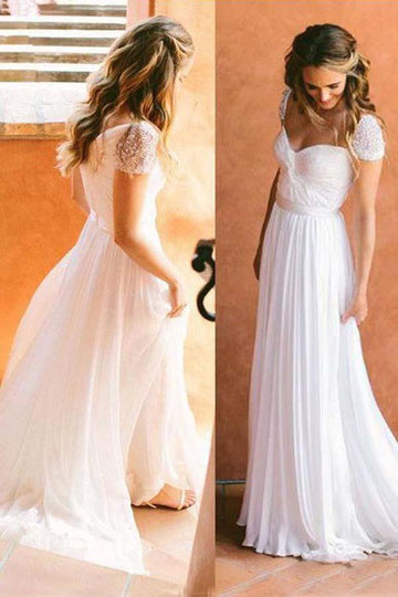 Trendy Chiffon A-line Wedding Gown TWA2062