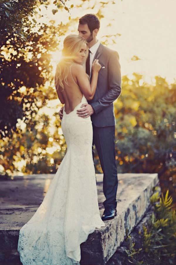 Sexy Mermaid Lace Beach Wedding Gown TWA2112