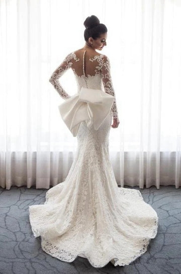 Trendy Detachable Overskirt Lace Mermaid Wedding Gown TWA236