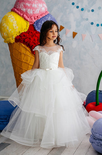 Princess Kiddie COMMUNION White Ball Gown Party Dress 3-12 Years TXD001
