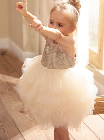 Lovely Baby Toddler Girls Short Birthday Party Ball Gowns TXD006