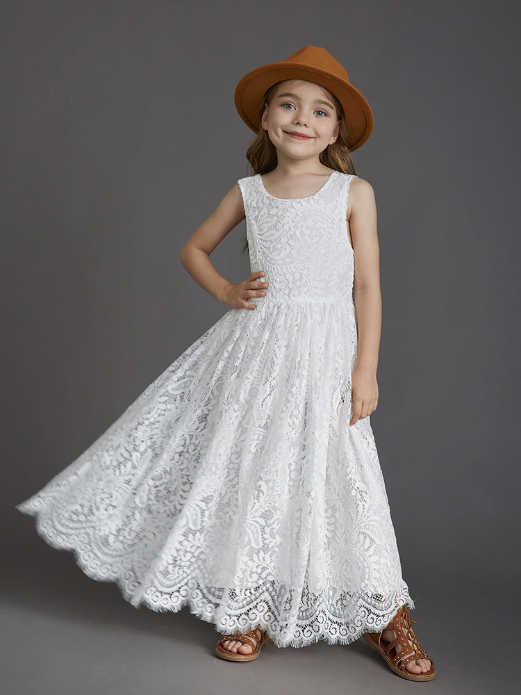 Kids Lace Long Boho Party Dress TXD014