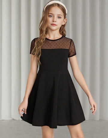 choral dress black Little Black Girls' Choir Dress, Party Hosting Dresses TXD023