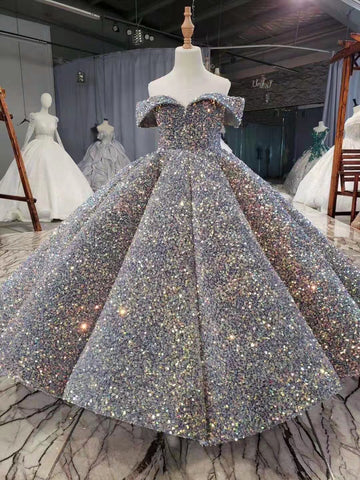 Girls Ball Gown Sequin Sparkly Party Gowns TXD024
