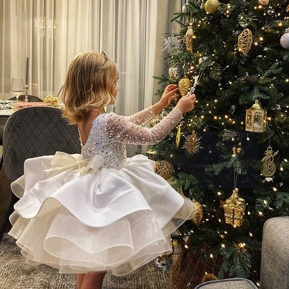 Kids Short Long Sleeve Sequins Prom Dress GTXH002 Kids Short Long Sleeve Sequins Prom Dress GTXH002