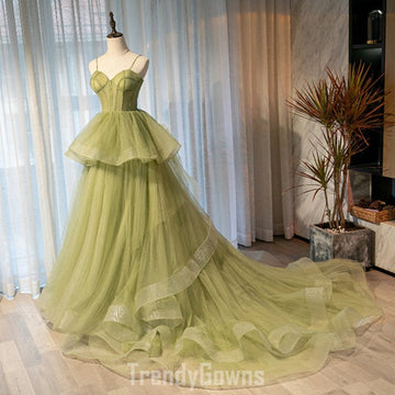 Trendy Sweetheart Green Princess Prom Gown SREAL045