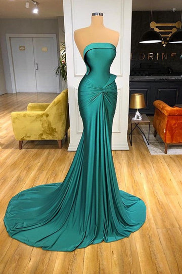 Trendy Green Long Mermaid Prom Gown SREAL200